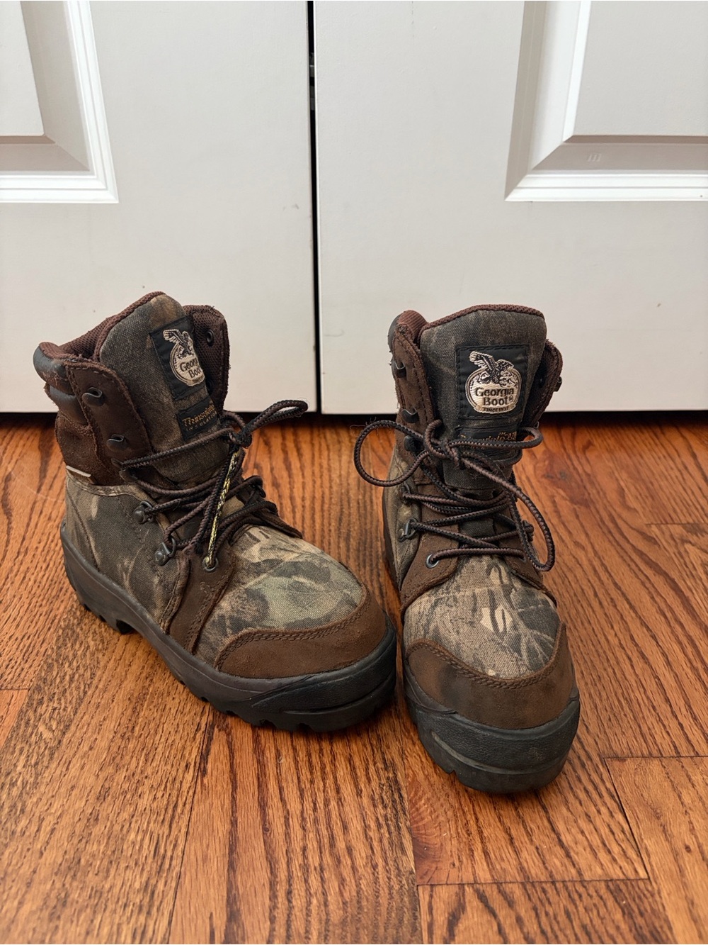 Georgia Boot Kids' Brown Camo Waterproof Hiking Boots Size 1
